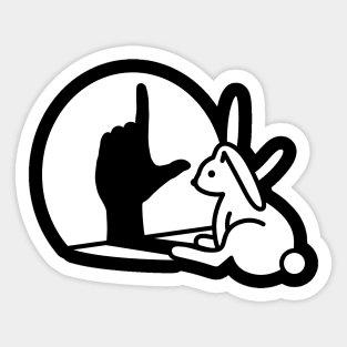 Rabbit shadow hand Loser Misfit hand sign language Sticker